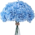 thumbnail image 1 of 10PCS Artificial Red Hydrangea Flowers Silk Hydrangea Heads with Stems for Home Wedding Party DIY Floral Decor (Sky Blue), 1 of 14