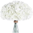 thumbnail image 1 of 10PCS Artificial Red Hydrangea Flowers Silk Hydrangea Heads with Stems for Home Wedding Party DIY Floral Decor (White), 1 of 14