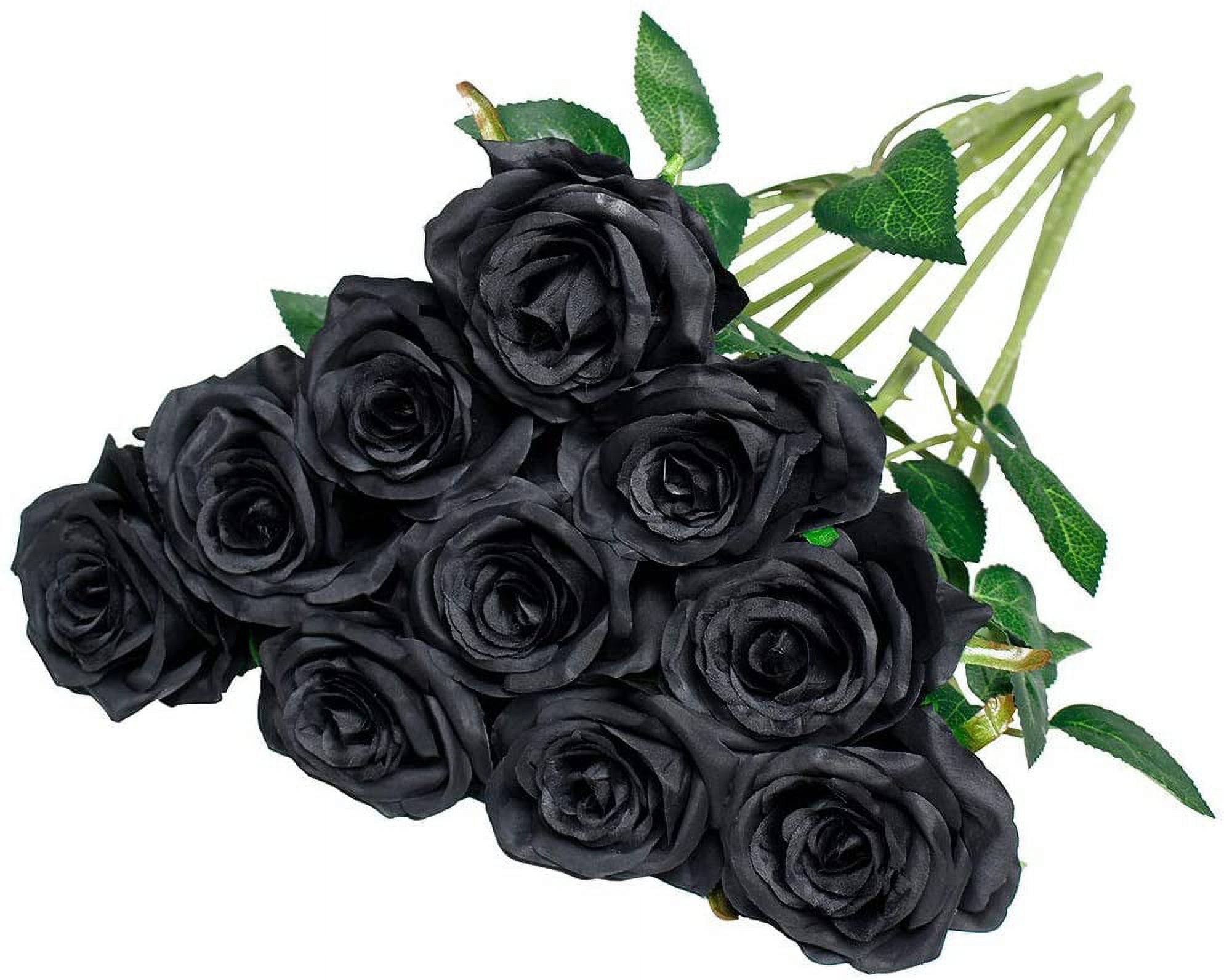 10PCS Artificial Silk Rose Flower Bouquet Lifelike Fake Rose Long Stem ...