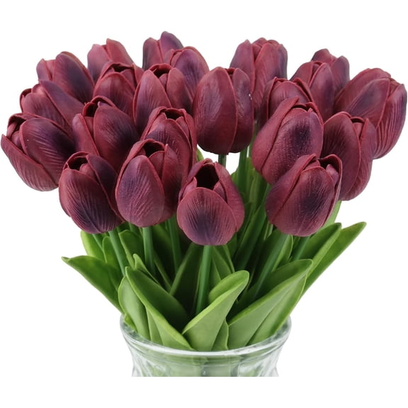 10PCS Artificial Tulips Flowers, Real Touch Fake Tulips Flowers, Table Centerpieces Home Decor Indoor Flower Arrangements Decorations
