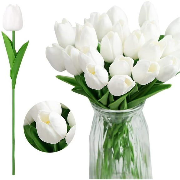 10PCS Artificial Tulips Flowers, Real Touch Fake Tulips Flowers, Table Centerpieces Home Decor Indoor Flower Arrangements Decorations