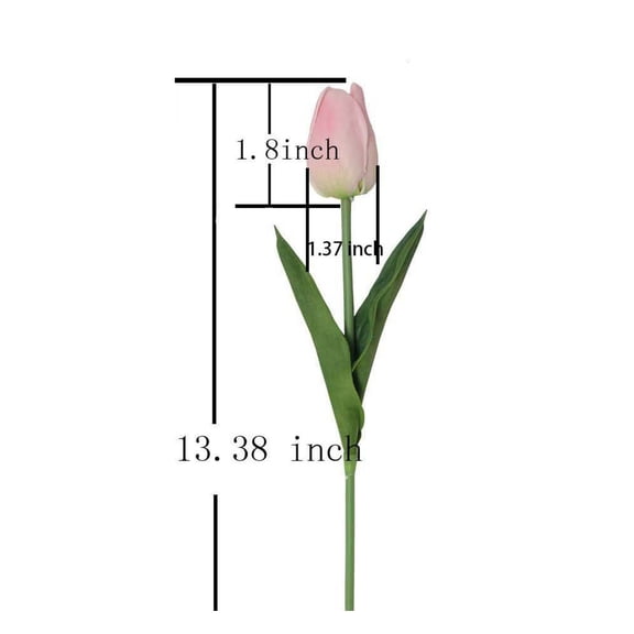 10PCS Artificial Tulips Pink PU Faux Flowers for Wedding Home Decor 13.38 In,Pink 10