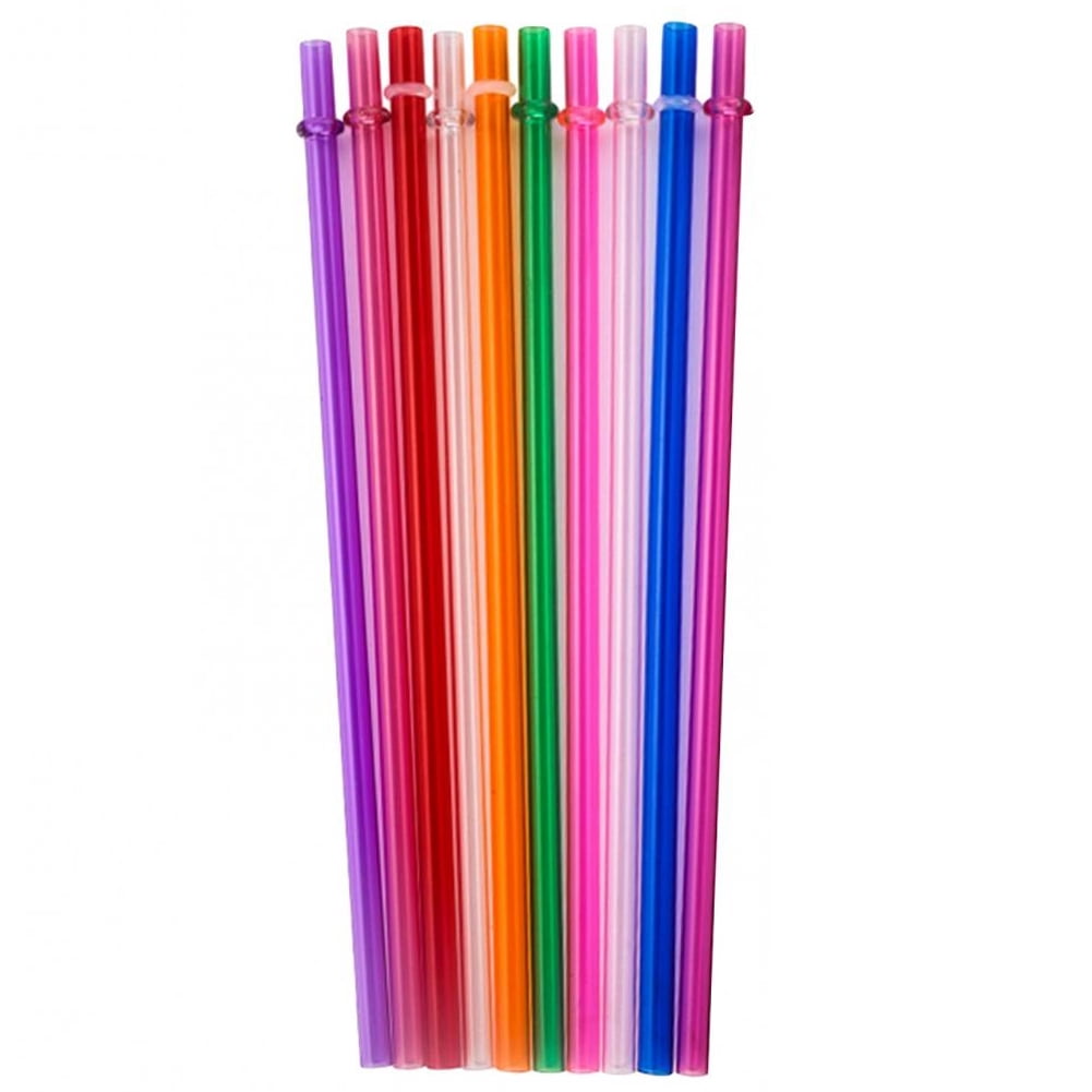 Straws Random 10PCS Assorted Color Reusable Plastic Drinking Straws for Cafe ...