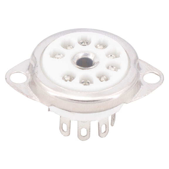 10PCS B9A Silver-Plated 9Pin Vacuum Tube Socketfor ECC81 ECC82 ECC83