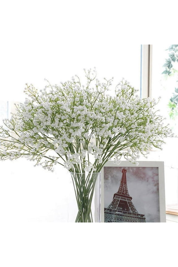 10PCS BABY BREATH Artificial FILLER FLOWERS for DIY Wedding Bouquets Centerpieces Party Home Decoration -White