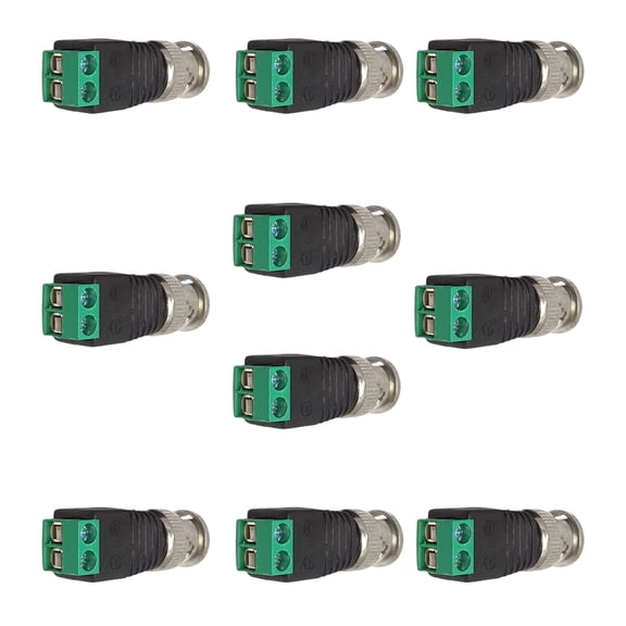 10PCS BNC Male Connector For Security Cameras And Surveillances Systems Setup BNC Male To 2 Screw Terminal Adapter