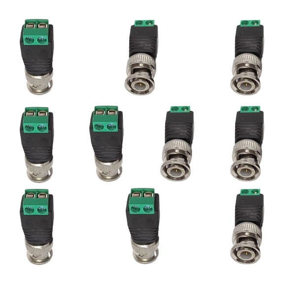 10PCS BNC Male Connectors For Security Cameras And Surveillances Systems Setups