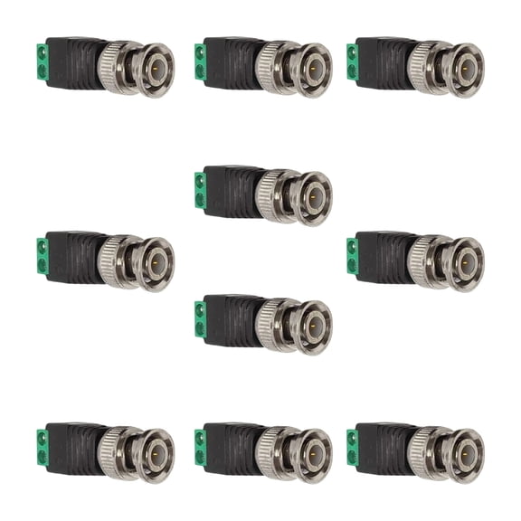10PCS BNC Plug Connector Compatibility With Cat5 Cat6 Cables To 2 Screw Adapter For CCTV Monitor Devices
