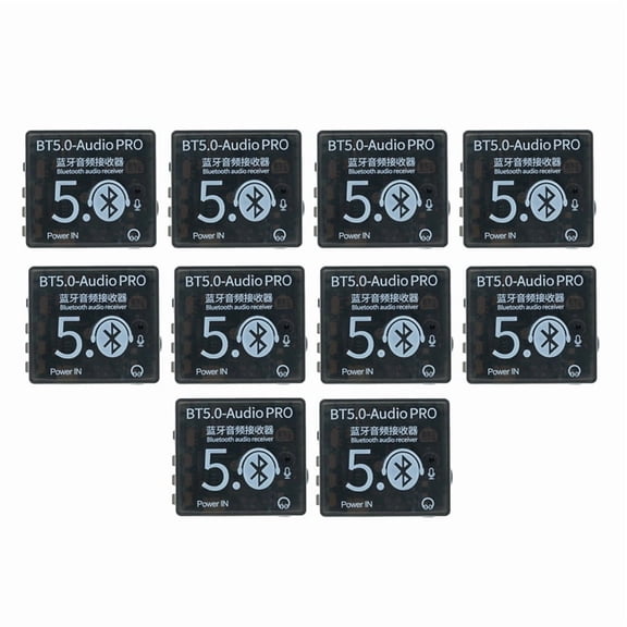 10PCS BT5.0 PRO Audio Receiver Board MP3 Lossless Decoder Player Board with Housing 3.7-5V Wireless Stereo Music Module,10 * BT5.0 PRO Audio Receiver Board,Black