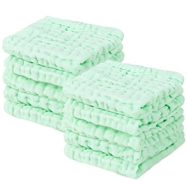 10PCS Baby Towel Baby Bath Towel for Soft Baby Face Towel Muslin Cotton Hand Towel for Kids Baby Towel-Green