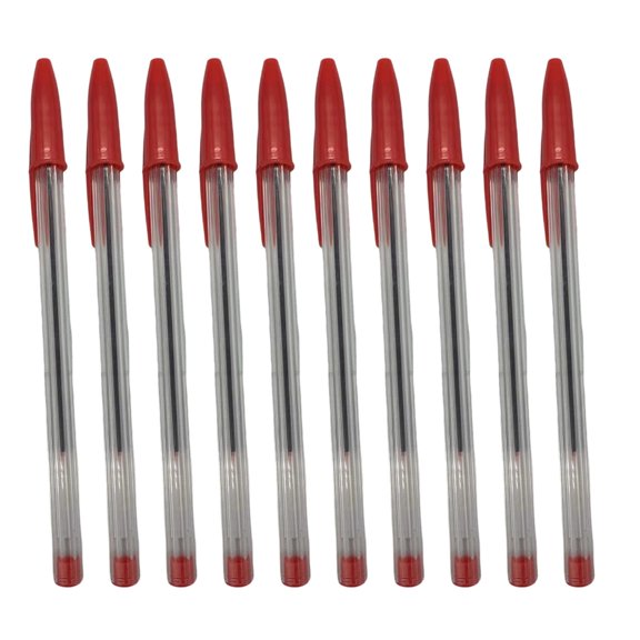 10PCS Ballpoint Pens 1.0mm Tip Black Red OR Blue Inks for Student Office Worker