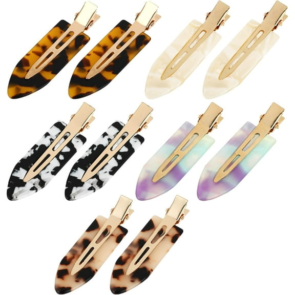 10PCS No Bend Hair ClipsAcrylic Resin Flat Clips Hair Roller Clips No Crease Alligator Hair Barrettes Creaseless Hair Clips Makeup Hair Clips Hair Accessories for Women Girls