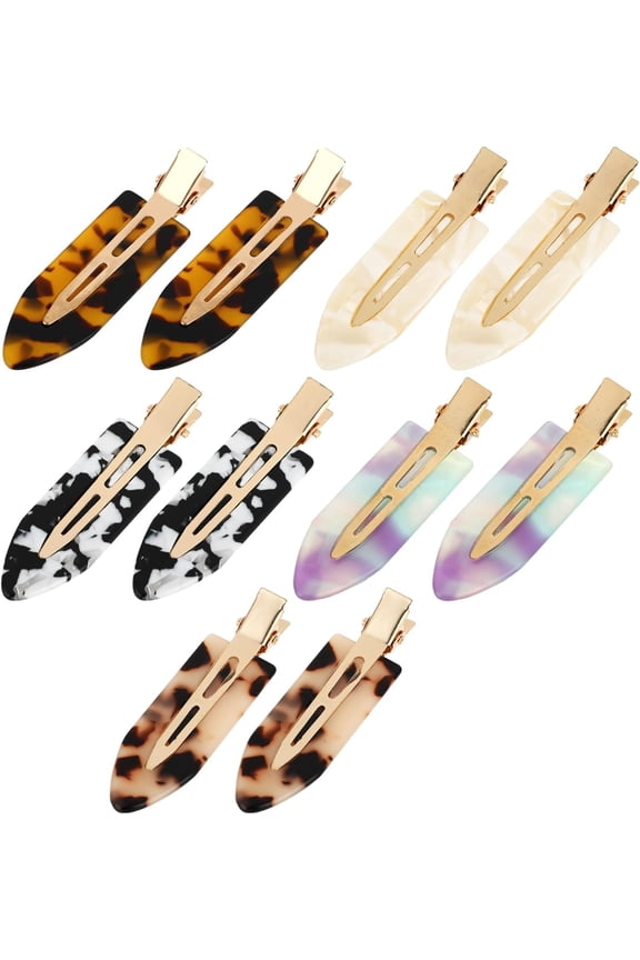 10PCS No Bend Hair ClipsAcrylic Resin Flat Clips Hair Roller Clips No Crease Alligator Hair Barrettes Creaseless Hair Clips Makeup Hair Clips Hair Accessories for Women Girls