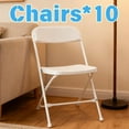 thumbnail image 1 of 10PCS Black Plastic Folding Chairs, Lightweight Multi-Function Folding Chair, Folding Office Chair, Commercial Stacking Chairs, High-Strength Bolts, for Office, Dining Room, Patio, 1 of 13