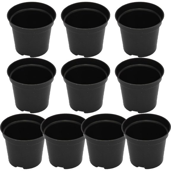 10PCS Black Plastic Plant Pots Multiple Sizes Large Flower Pot Strong Set of 8 B140# Smile Home
