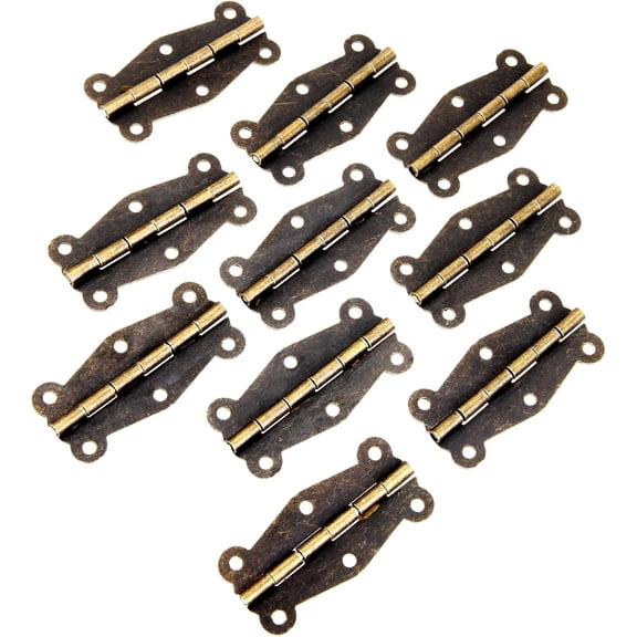 10PCS Brass Vintage Butterfly Hinge 51x24mm Antique Bronze Mini Hinges Retro Box for Home Furniture Toolbox Cabinet Drawer Door Hardware 10 Pieces
