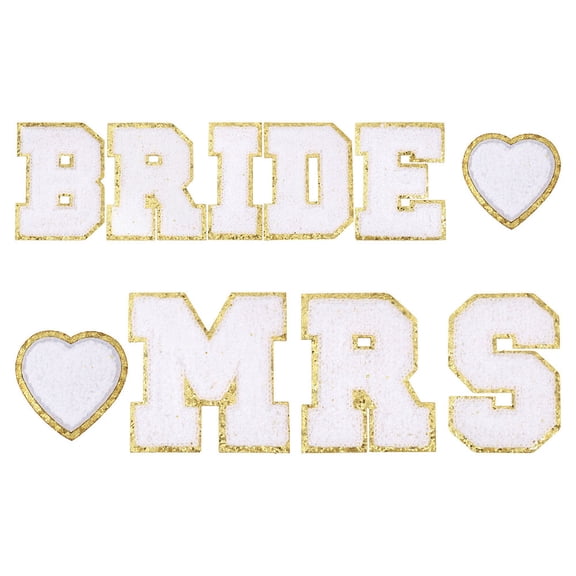 10PCS Bride Iron On Patches 3.1inch Iron On Letters for Clothes Alphabet Patches Sew Embroidered Patches Letter Sew On Patches
