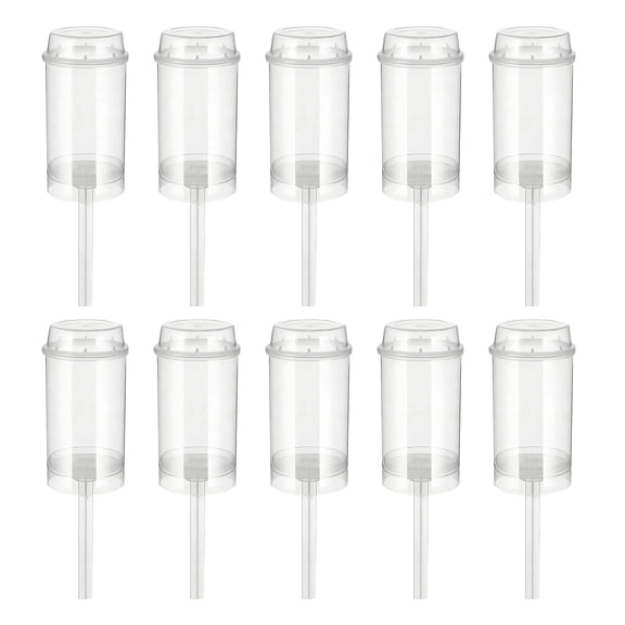 Njshnmn 10Pcs Cake Push Pop Containers Clear Round Shape Push Pops with