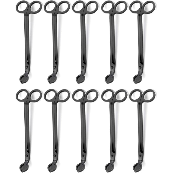10PCS Candle Wick Trimmer Cutter, 7 Inch Bulk Wick Candle Accessories - Black