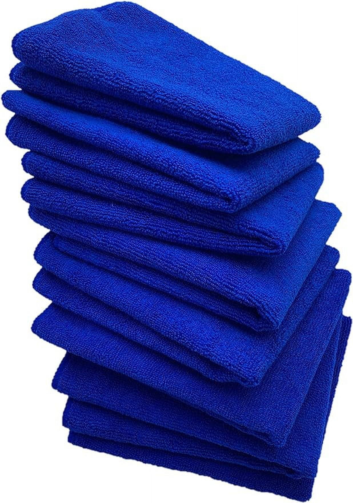10PCS Car Cleaning Cloth Microfiber Towels Lint Free Glass Rag for Waxing Professional Grade Industrial Detailing Cloths Highly Absorbent Reusable Home Blue
