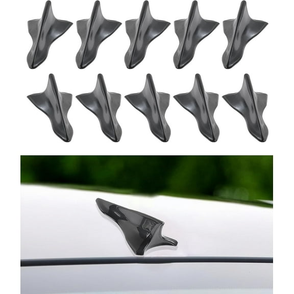 10PCS Car Spoiler,Shark Fins for Cars,Car Accessories,Automotive Exterior Accessories,Shark Fin Diffuser,Air Vortex Generator Diffuser Shark Fin Set Kit,Fit for Most Cars Models (Black)
