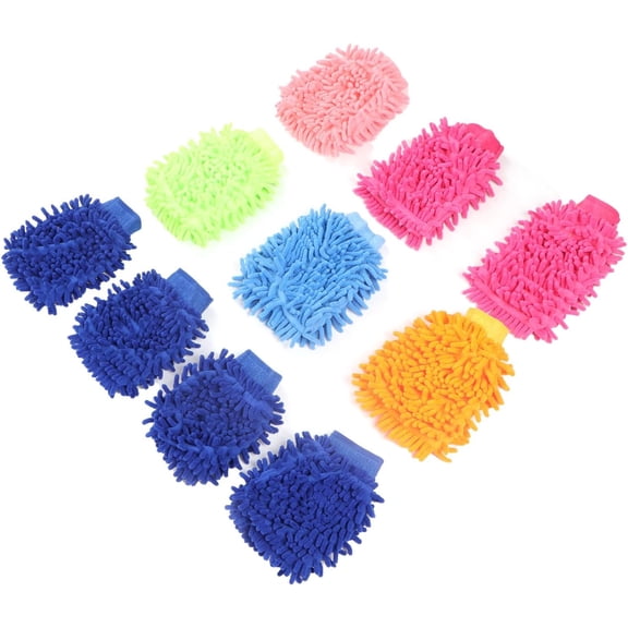 10PCS Car Wash Mitt,Car Wash Mitt Microfiber Mothers Premium Chenille Car Wash Mitt Double Sided Soft Car Cleaning Gloves for Home Automotives
