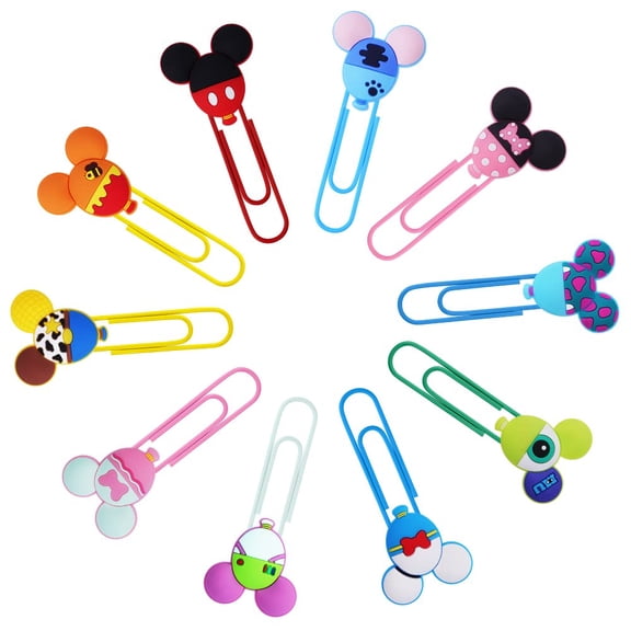 10PCS Cartoon Ballpoint Pens, Cute Mouse Head Character Ears Pens, Retractable Ballpoint Pen, Multi Color Jumbo Autograph Princess Pencil Signature Office Accessories for Teacher Student