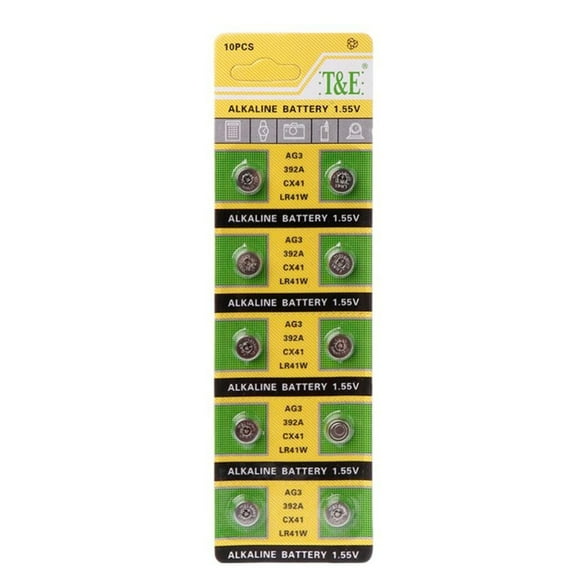 10PCS Cell Coin Alkaline Battery AG3 1.55V Button Batteries SR41 192 L736 384