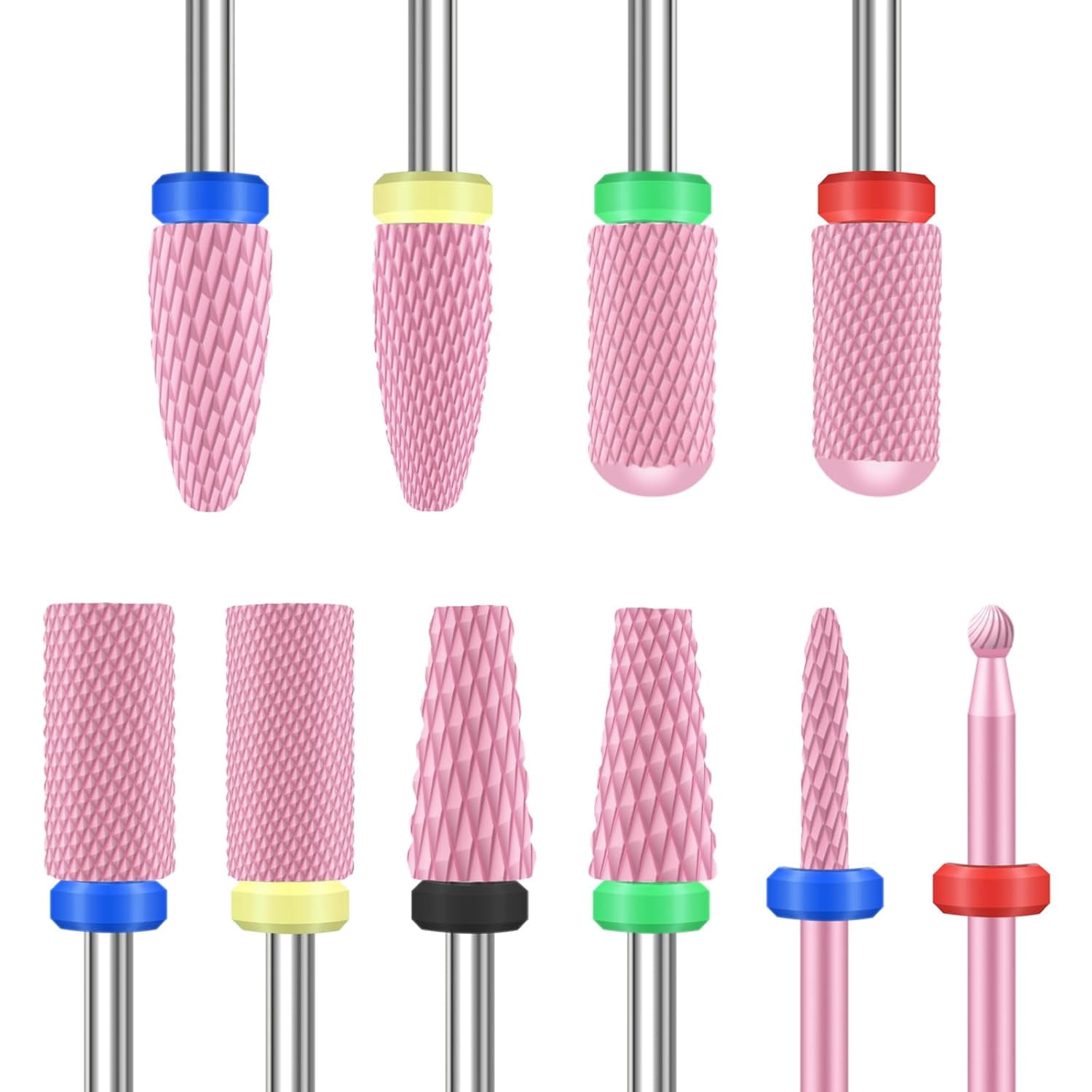 10PCS Ceramic Nail Drill Bits, Professional 3/32 inch Electric Manicure ...
