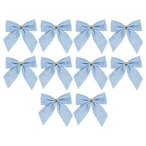 10PCS Christmas Bows for Tree Garland Decorations Festive Fabric Bows for Parties Assorted Styles for Holiday Celebrations and Event Decorations