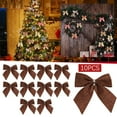 10PCS Christmas Bows Various Styles Bows Fabric Christmas Tree Garland Party Decorations for