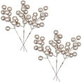 thumbnail image 1 of 10PCS Christmas Glitter Berries Stems,8" Artificial Wired Stems Holly Berries Picks for Christmas Tree Ornaments Holiday and Home Decor (Champagne) A, 1 of 5