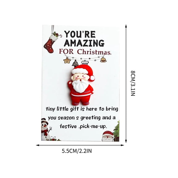 10PCS Christmas Pocket Hug, Pocket Hug Santa Claus Snowman with Greeting Cards, Emotional Support Cards,Thank You Note Cards Greeting Card Pocket Hug Gift for Friends and Family