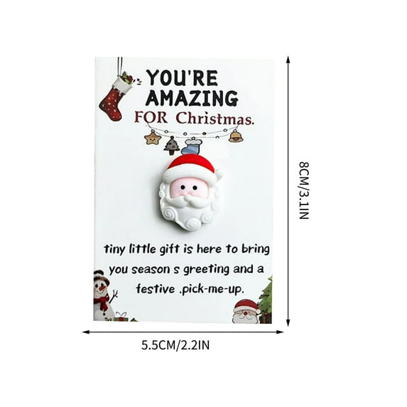 10PCS Christmas Pocket Hug, Pocket Hug Santa Claus Snowman with Greeting Cards, Emotional Support Cards,Thank You Note Cards Greeting Card Pocket Hug Gift for Friends and Family
