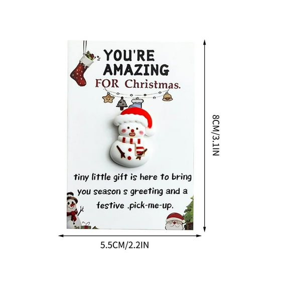 10PCS Christmas Pocket Hug, Pocket Hug Santa Claus Snowman with Greeting Cards, Emotional Support Cards,Thank You Note Cards Greeting Card Pocket Hug Gift for Friends and Family