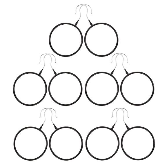 10PCS Circle Scarf Ring Hangers Belt Holder Hanger with Hook for Closet