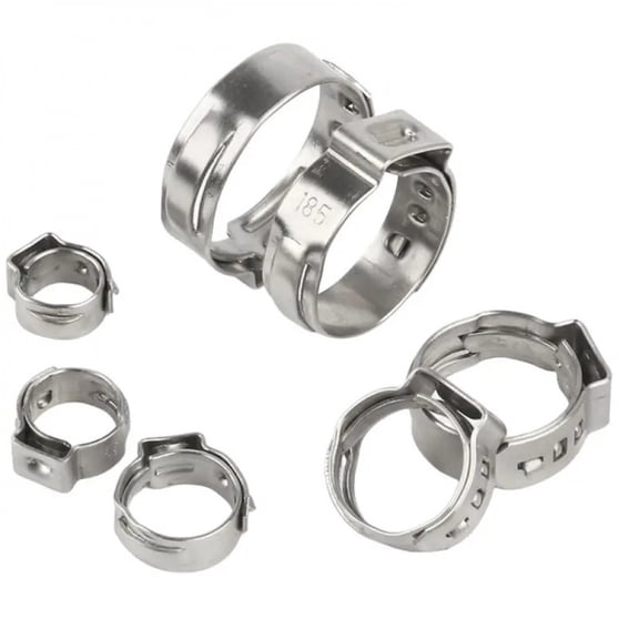 10PCS Clamp Clips Stainless Steel 304 Single Ear Hose Clamps for Tubes Pipe Metal Clamp Kit Single Ear Clips 5.3-31mm