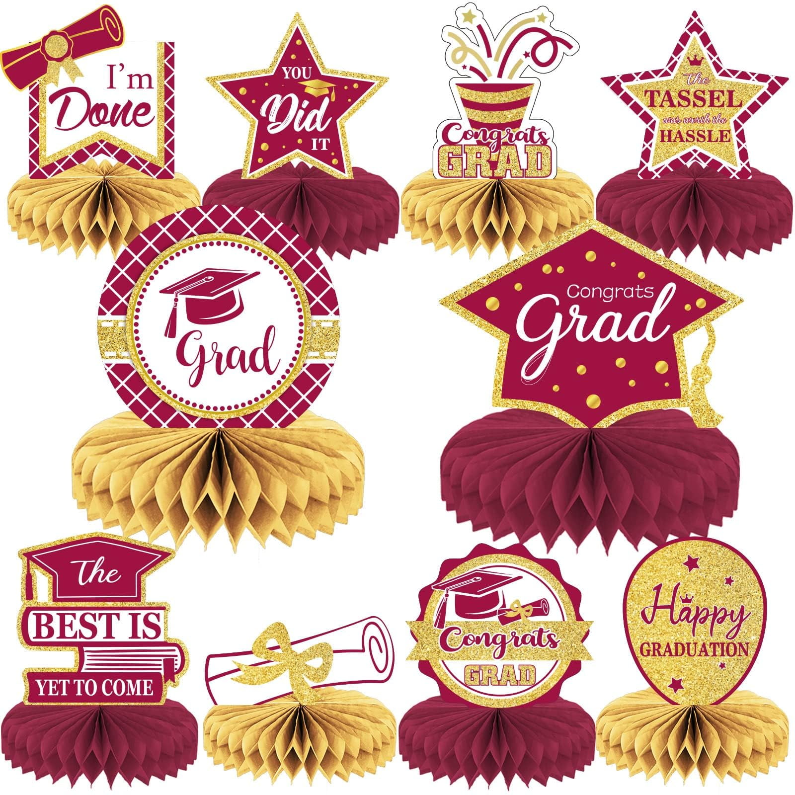 10PCS Class of 2025 Graduation Party Decorations 2025 Congrats Grad