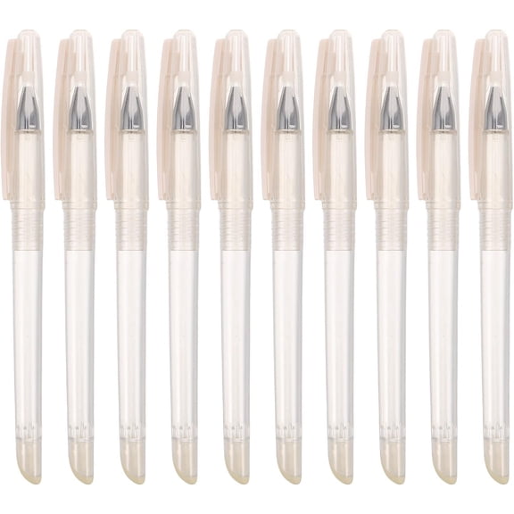 10PCS Clear Empty Pen Shells: Transparent Ballpoint and Gel Pen Tube Holders - office Stationery Supplies Class Diy Accessories