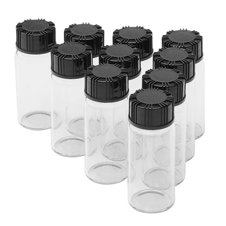 10PCS Clear Glass Bottles Vial Liquid Sampling Sample Glass Bottles Vials Screwcap Capacity 10ml (0.3 Oz)