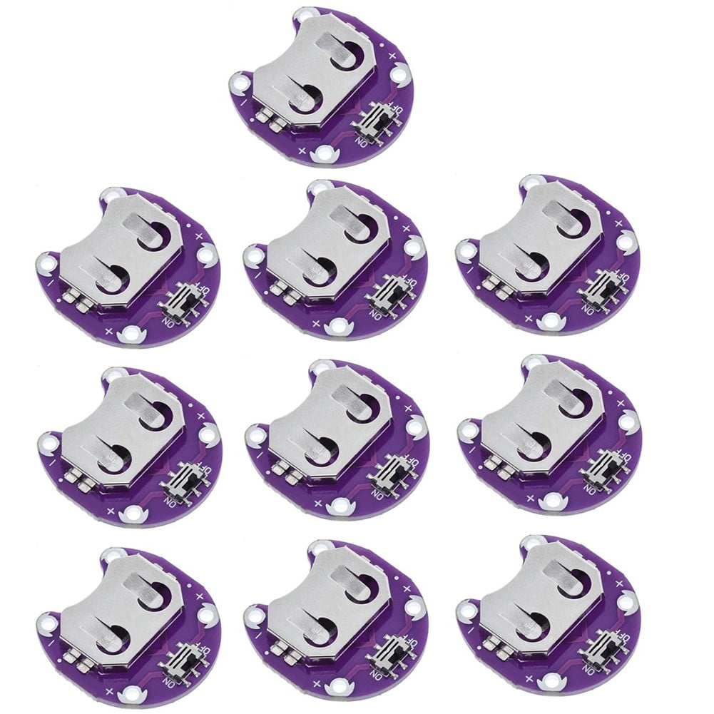 10PCS Coin Cell Battery Holder with Slide Switch for Arduino Projects ...
