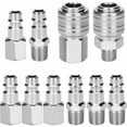 thumbnail image 1 of 10PCS Compressor Fittings 1/4" BSP European Pneumatic Quick Connector Air Pneumatic Coupler Compressor Kit Air Accessory Air Hose Connector Male Female, 1 of 4