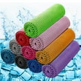 thumbnail image 1 of 10PCS Cooling Towels Ice Towel for Neck and Face, Gym Yoga Towel Microfiber Breathable Chilly Cool Exercise Towel for Running, Fitness, Camping, Outdoor Sport (Random Color), 1 of 10