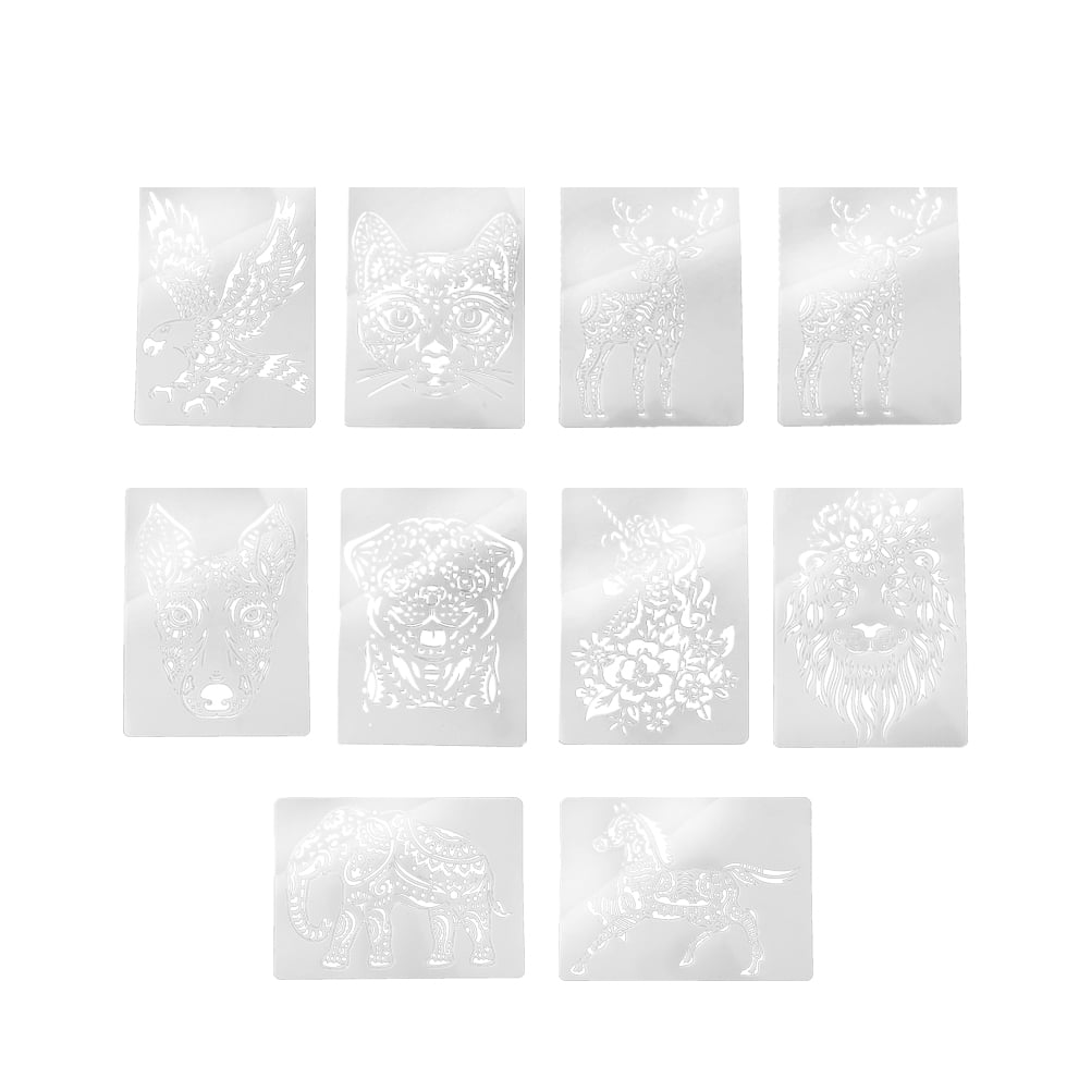 10PCS Creative Animal Drawing Stencil Scratching Drawing Template For 10pcs-creative-animal-drawing-stencil-scratching-drawing-template-for