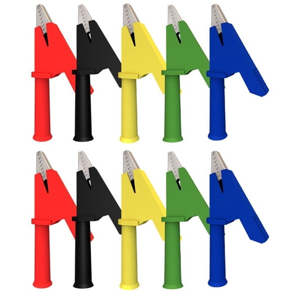 10PCS Crocodile clips Fully Insulated Safety Crocodile clips Electrical Testing