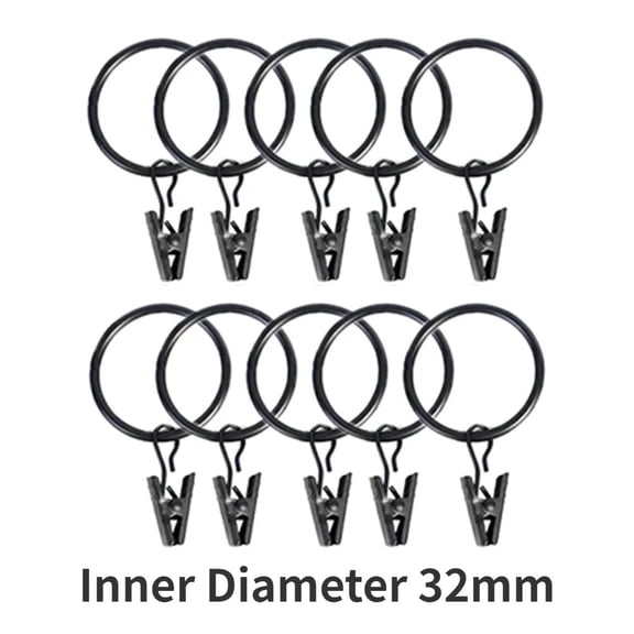 10PCS Curtain Hooks Hanging Clips Metal Clip Rustproof Curtain Rods Hangers Split Curtain Rings Buckles Eyelets Grommet Hook