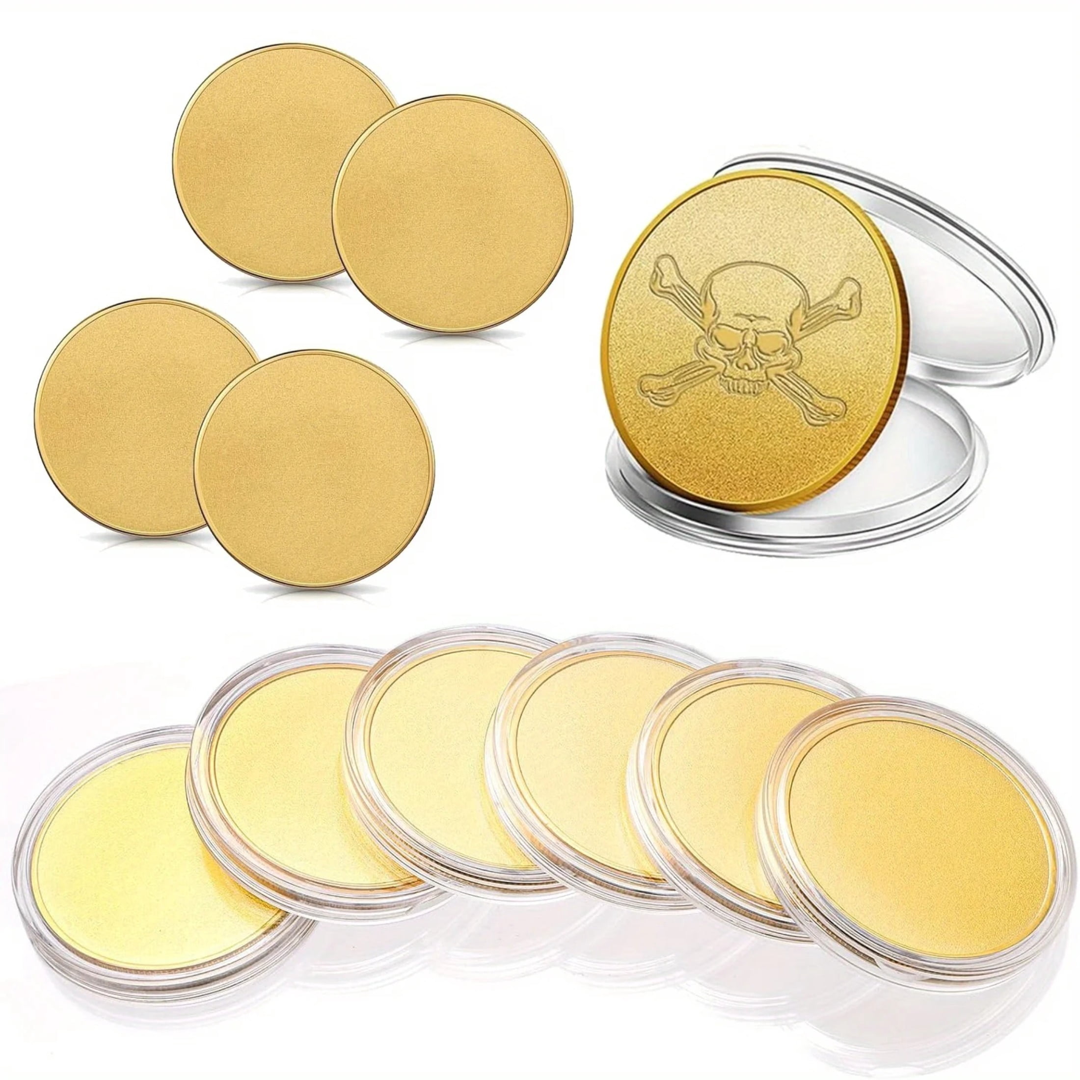 10PCS Custom Challenge Coin Blanks, 40mm Gold Threaded Edged Alloy ...