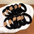 thumbnail image 1 of 10PCS Cute Good Quality Strong Elastic Minimalist No Seams Hair Ring Headband Hair Ropes Hair Hoop 10PCS BLACK, 1 of 7