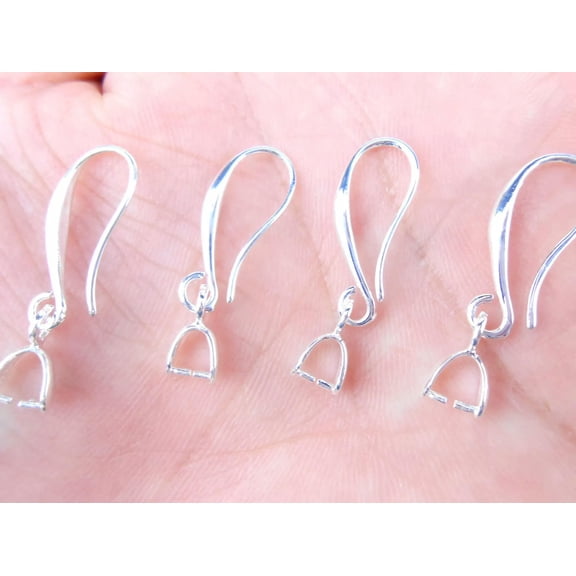 10PCS DIY Jewelry Earring Finding Silver Pinch Bale Hook Earwires