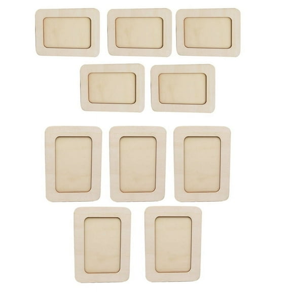 10PCS DIY Wood Picture Frames Unfinished Solid Wood Photo Picture Frames, for Crafts Wood, DIY Painting, Arts Projects